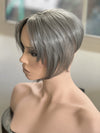 Tillstyle grey top hair piece brown grey clip in hair toppers for women