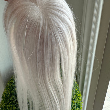 Tillstyle White human hair toppers for women /White blonde