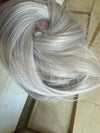 Tillstyle  white grey straight hair bun