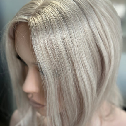 Tillstyle 100% Human hair toppers for women  silver white blonde grey