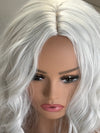 Tillstyle white wavy wig shoulder length