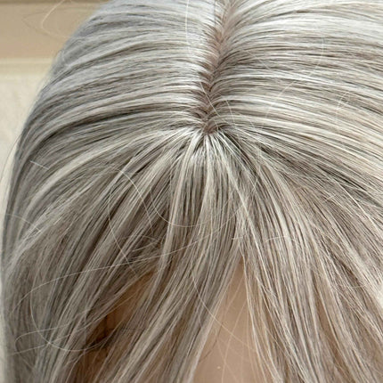 Till style silver blonde hair toppers for women / bangs