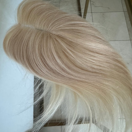 Till style platinum blonde 100%human Hair Topper fir women