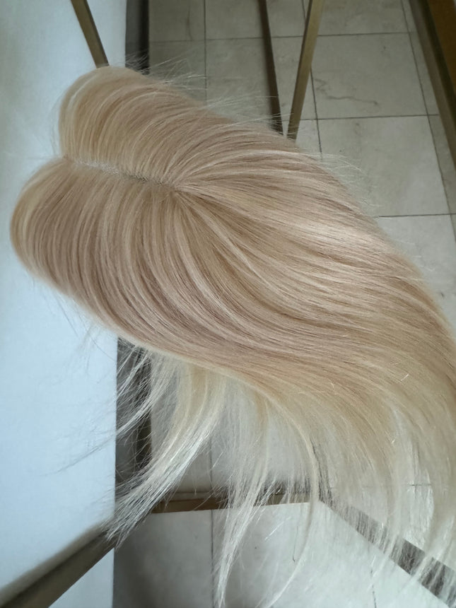 Till style platinum blonde 100%human Hair Topper fir women