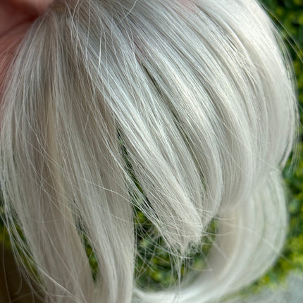 Tillstyle silver white clip in bangs for women  /alopecia