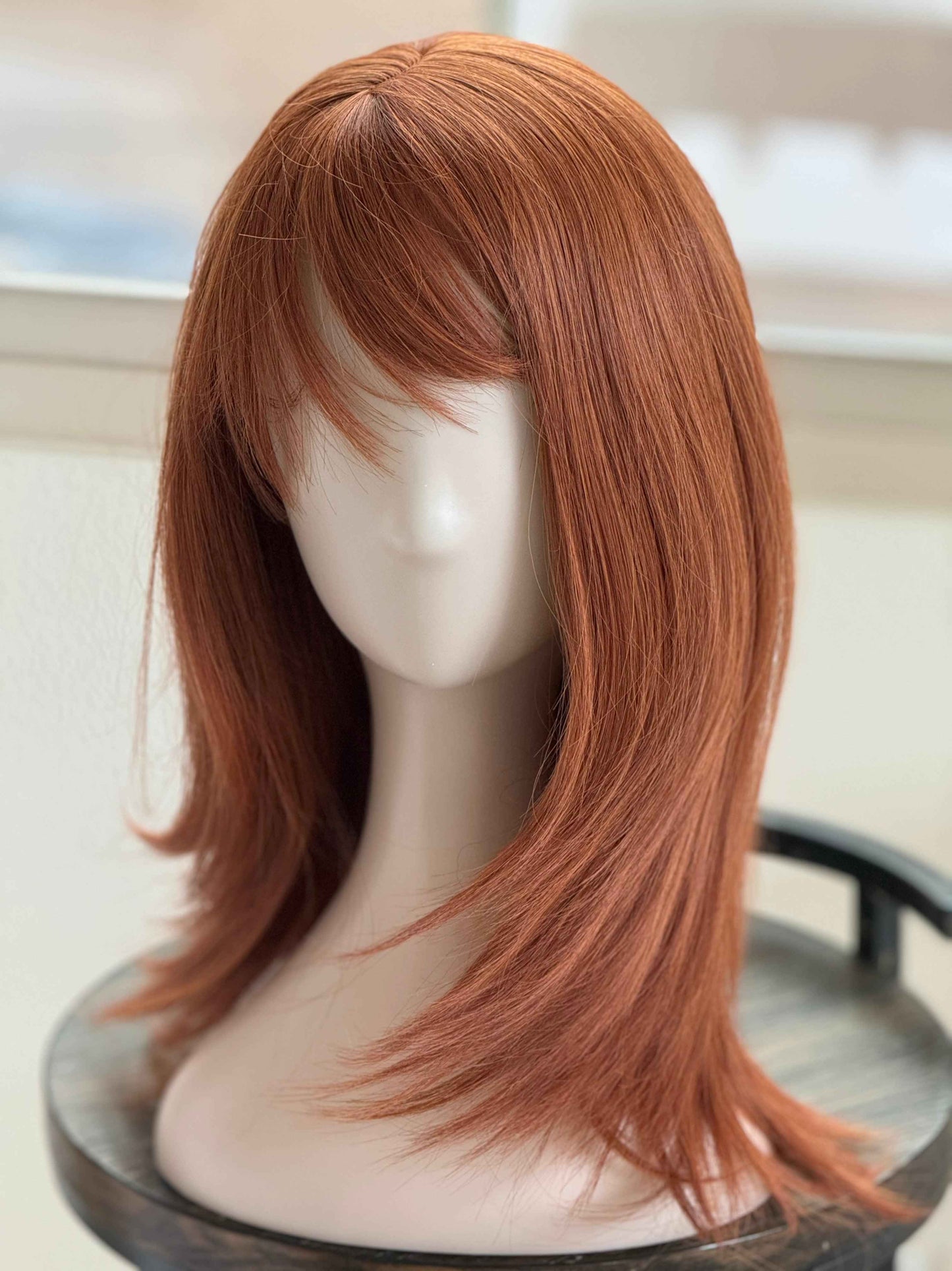 Tillstyle Auburn wig with bangs 14 inch
