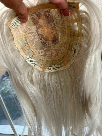 Tillstyle white blonde topper with bangs