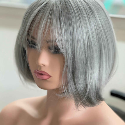 Tillstyle straight grey wig with bangs