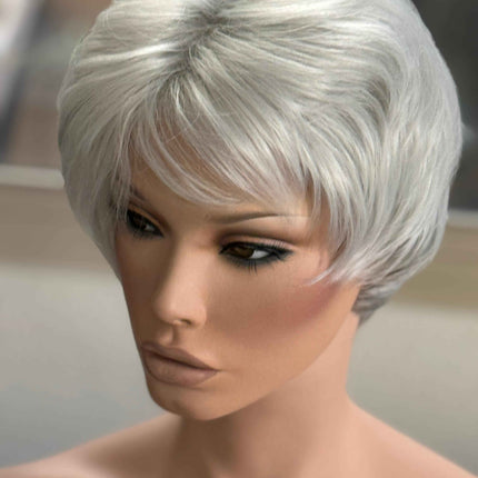 Tillstyle white silver layered wig /short pixy  wig