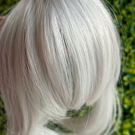 Tillstyle white silver grey clip in bangs for women  /alopecia/thinning hair