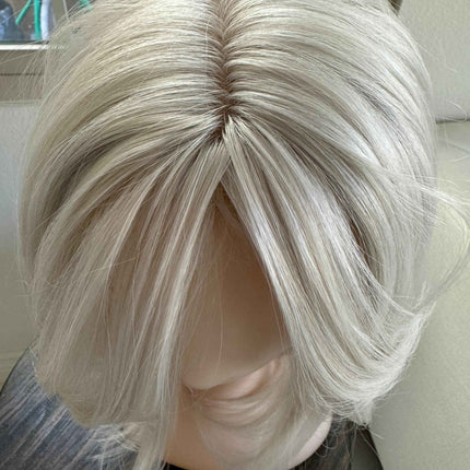 Tillstyle white blonde topper with bangs