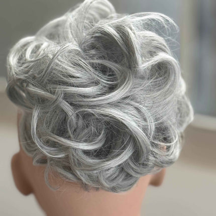 Tillstyle silver grey large curly bun