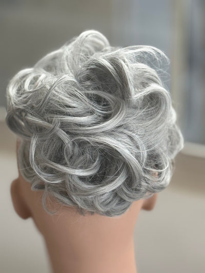 Tillstyle silver grey large curly bun