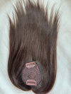 Tillstyle top hair piece 100%human hair dark brown clip in hair toppers for thinning crown/ widening part