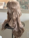 Tillstyle long  body wave wig ash  blonde wig with bangs layered synthetic