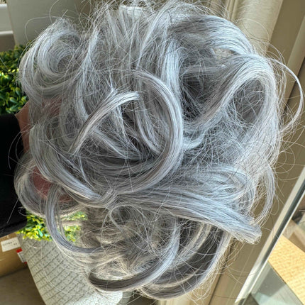 Tillstyle silver grey large curly bun