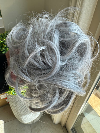 Tillstyle silver grey large curly bun
