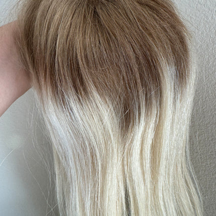 Tillstyle light blonde with dark roots hair toppers hair toppers/mono mesh base