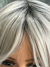 Tillstyle silver with dark roots wig with bangs