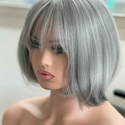 Tillstyle straight grey wig with bangs