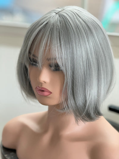 Tillstyle straight grey wig with bangs