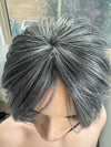 Tillstyle dark grey hair top piece clip in hair toppers for thinning crown