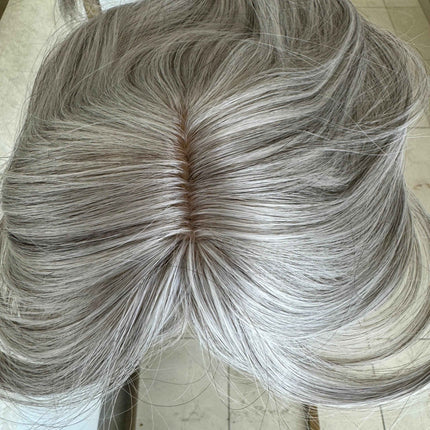 Till style white grey hair toppers for women / bangs