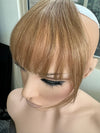 Tillstyle clip in human hair wispy bangs ombre brown