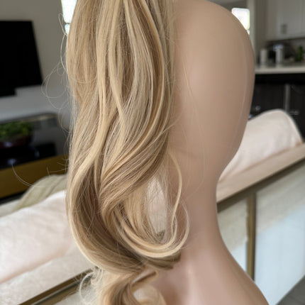 Tillstyle  light blonde with ombre /ash blonde highlights clip in ponytail