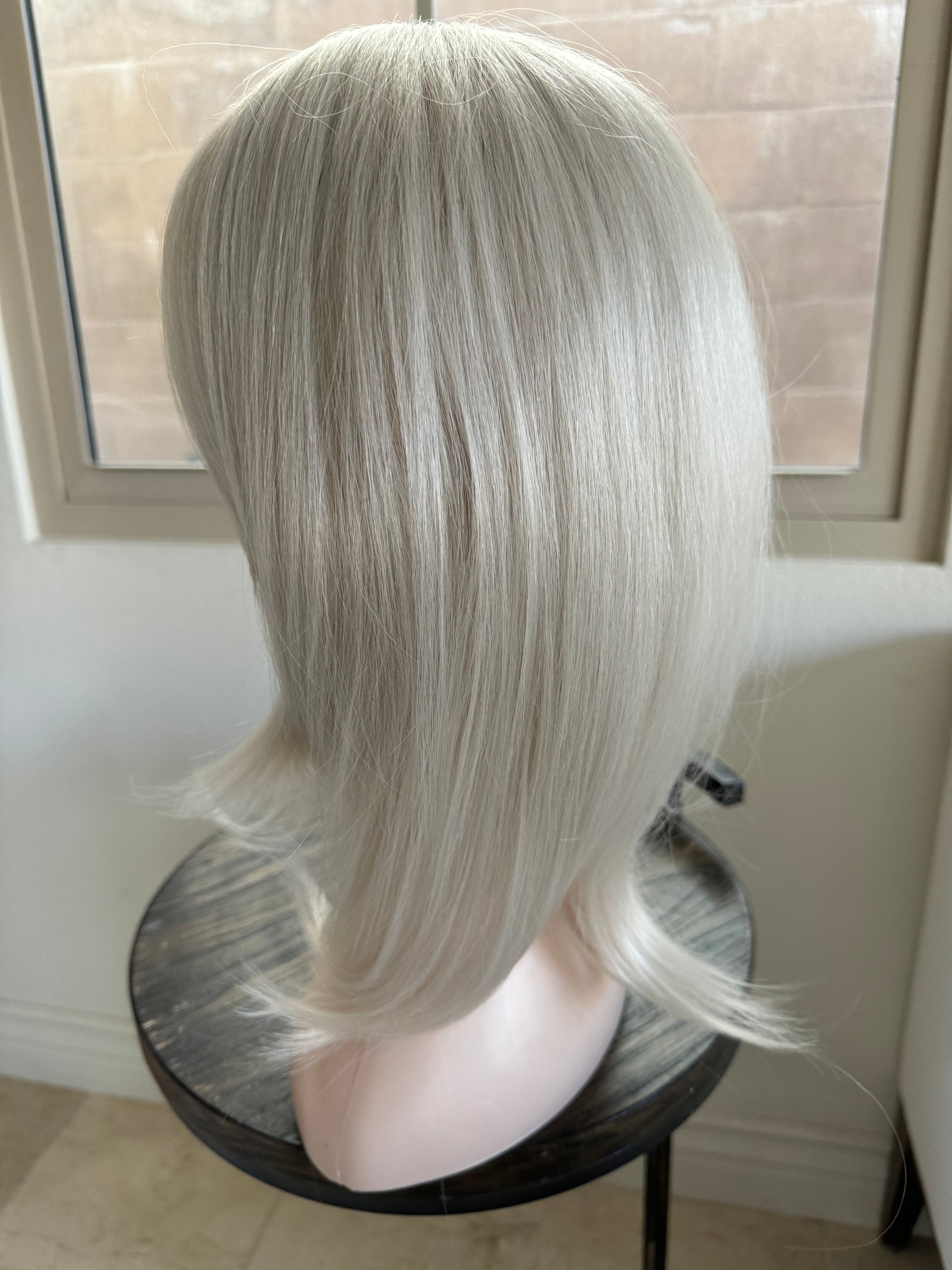 Tillstyle white blonde topper with bangs