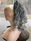 Tillstyle  grey salt and pepper clip in ponytail clip in pony tail