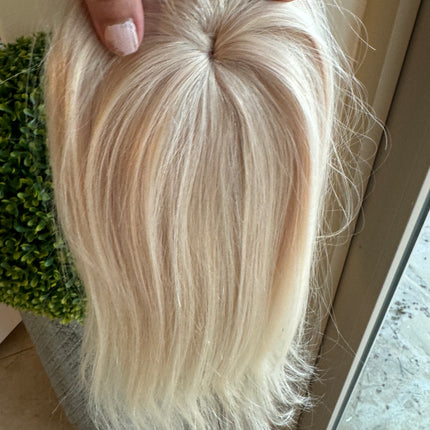 Tillstyle 100% human hair platinum blonde /white blonde top piece