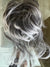 Tillstyle grey elastic hairbun scrunchie with bangs pony tail extension grey with white ends