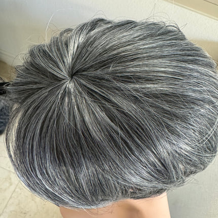 Tillstyle hair piece grey clip in hair toppers for thinning crown short hair styles