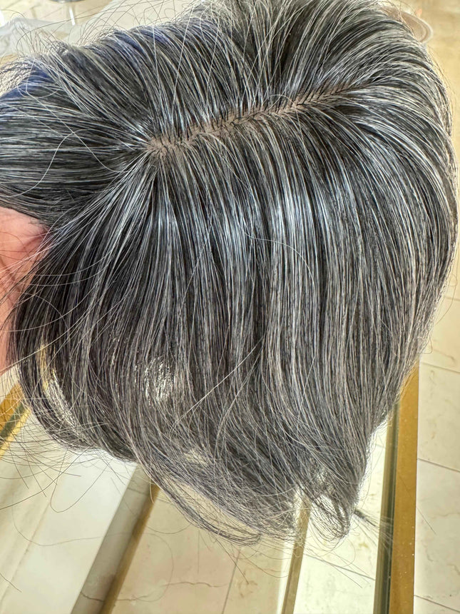 Till style grey  hair toppers for women with bangs