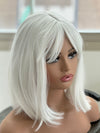 Tillstyle white wig/long bob wig with bangs