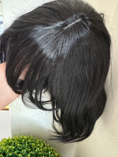 Short Bob wigs with bangs 100% human hair bob wigs glue-less middle part