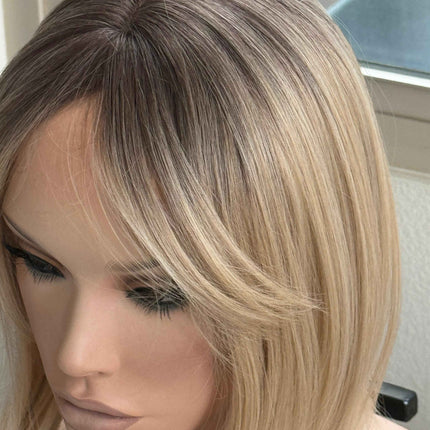 Tillstyle  blonde with brown roots hair toppers /butterfly bangs