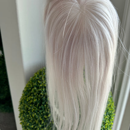 Tillstyle White human hair toppers for women /White blonde