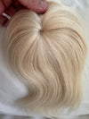 Tillstyle top hair piece 100%human hair bleach blonde  clip in hair toppers for thinning crown/ widening part