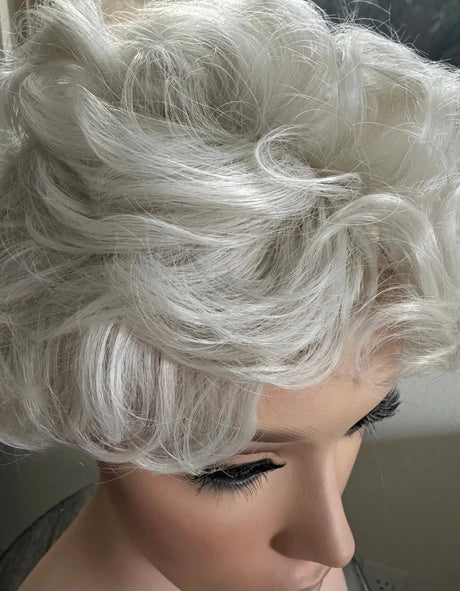 Tillstyle white curly wig /short wig#color_white