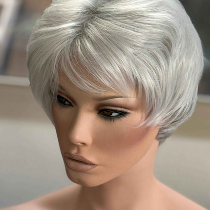 Tillstyle white silver layered wig /short pixy  wig