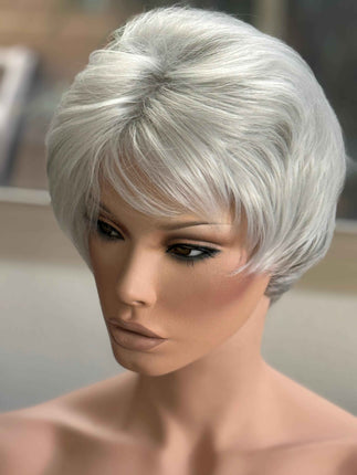 Tillstyle white silver layered wig /short pixy  wig