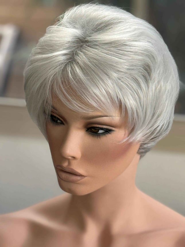 Tillstyle white silver layered wig /short pixy  wig