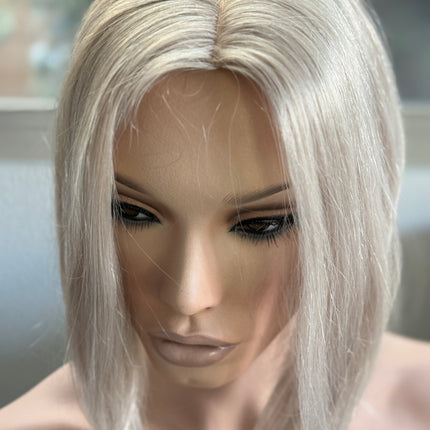 Tillstyle 100% Human hair toppers for women  silver white blonde grey