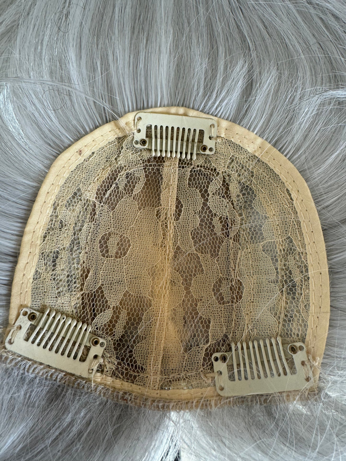 Tillstyle white topper silver highlighted hair toppers for women