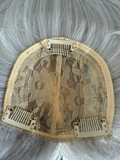 Tillstyle white topper silver highlighted hair toppers for women