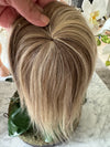 Tillstyle human hair ash blonde highlighted hair piece  clip in hair toppers