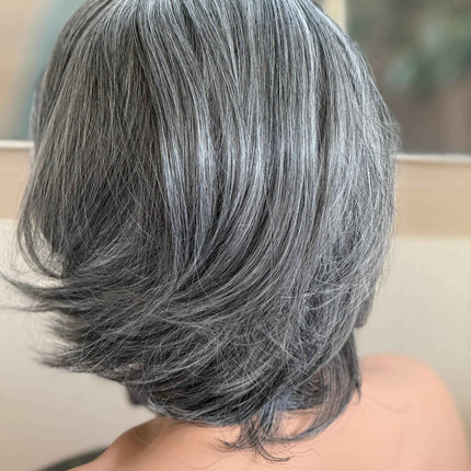 Tillstyle  grey layered wig /pale white ends/bangs