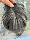 Tillstyle top hair piece   grey mixed white salt and pepper clip in hair toppers for thinning crown